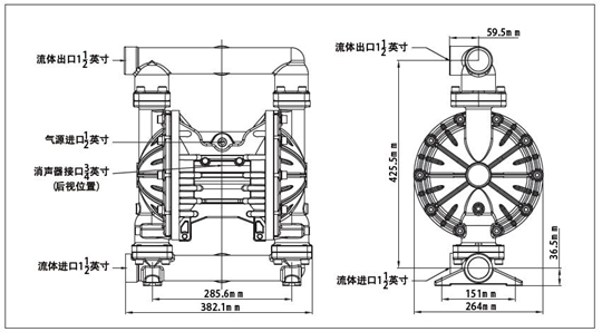 MK40不鏽鋼泵安裝尺寸圖